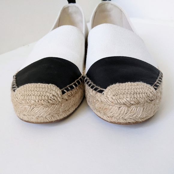 J. Crew Black & White Espadrilles With Leather Cap Toe | 6.5 - Picture 11 of 15